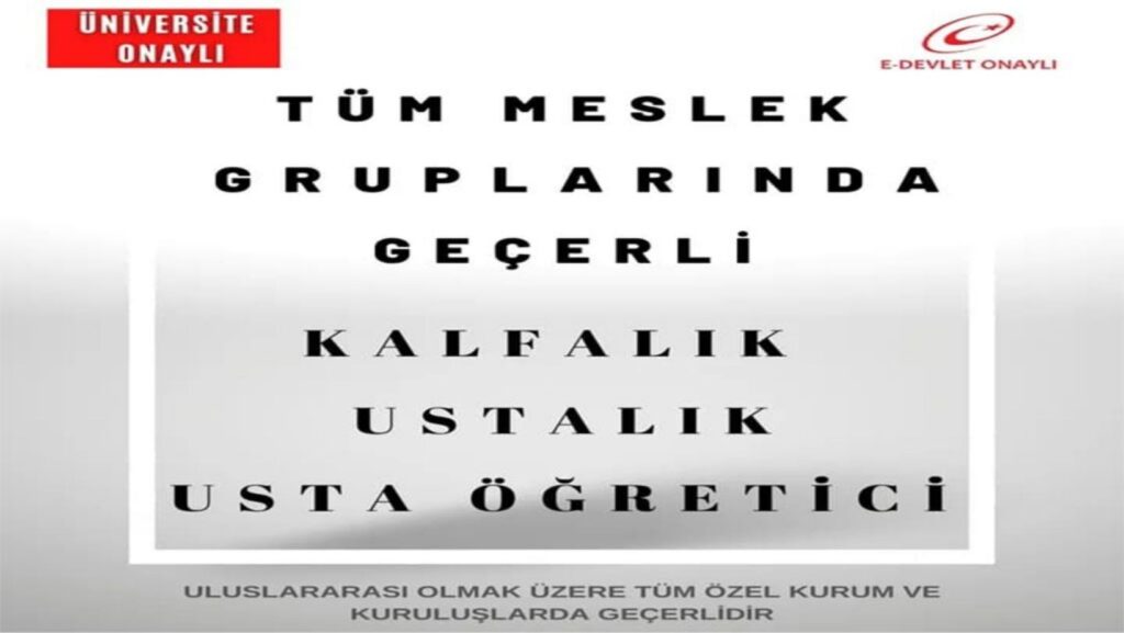 Kalfalık / Ustalık / Usta Öğreticilik